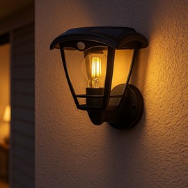 Applique murale solaire sensor noir lumax