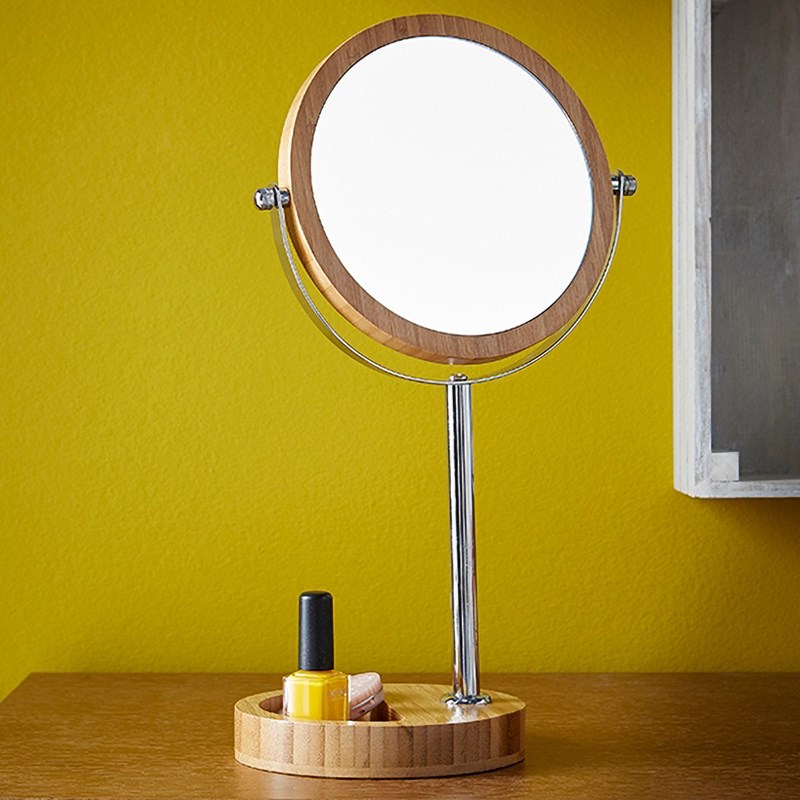 Miroir grossissant sur pied bambou x5