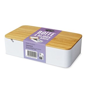 Boîte à bijoux bambou blanc avec miroir