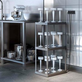 Socle de chargement 6 lampes gris plate