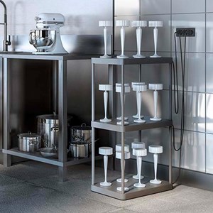 Socle de chargement 6 lampes gris plate