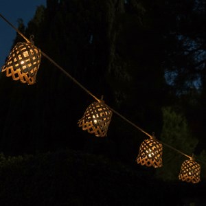 Guirlande solaire hybride beige noya