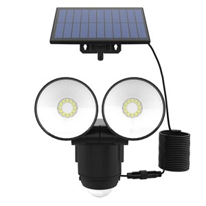 Projecteur solaire sensor noir walee