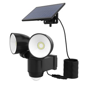 Projecteur solaire sensor noir walee