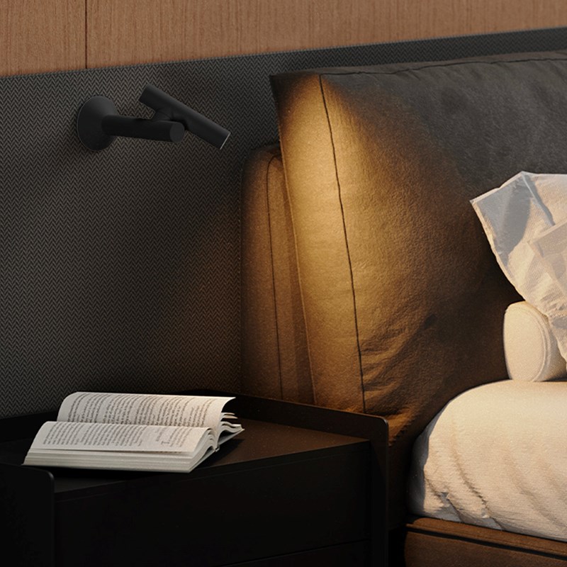 Applique liseuse sans fil noir zoom wall