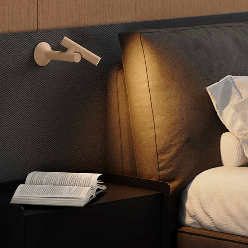 Applique liseuse sans fil beige zoom wall