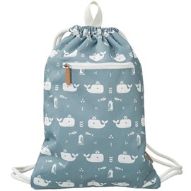 Sac à ficelles baleine bleue