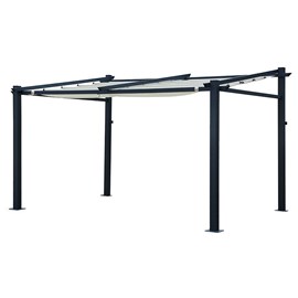 Pergola murale 3 × 4m fréjus beige - structure aluminium