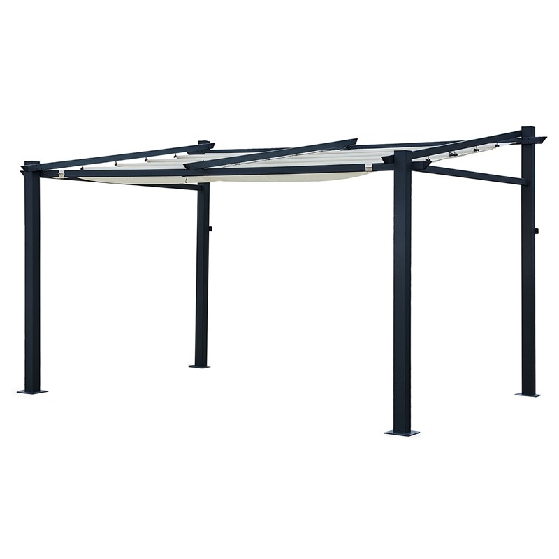 Pergola murale 3 × 4m fréjus beige - structure aluminium