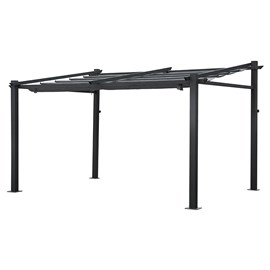 Pergola murale 3 × 4m fréjus grise - structure aluminium