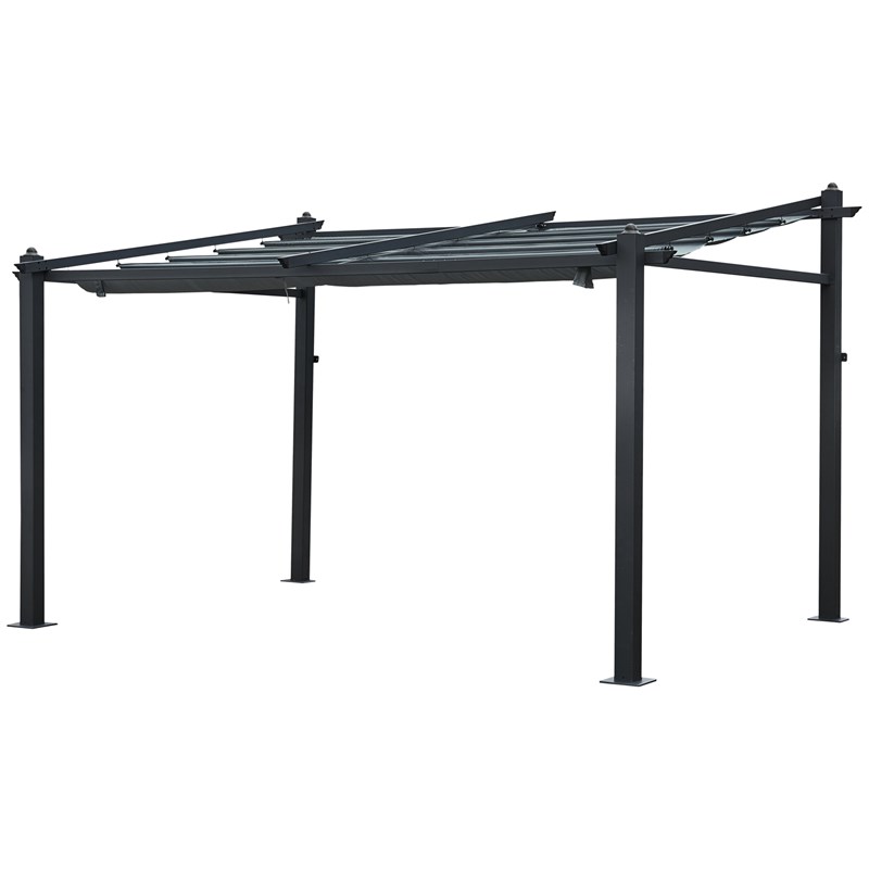 Pergola murale 3 × 4m fréjus grise - structure aluminium