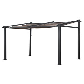 Pergola murale 3 × 4m fréjus taupe - structure aluminium