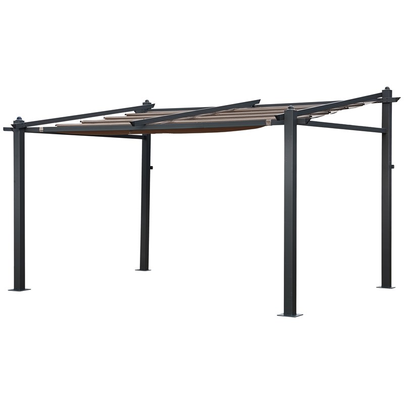 Happy Garden - Pergola murale 3 × 4m fréjus taupe - structure aluminium