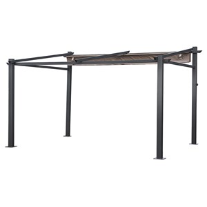 Pergola murale 3 × 4m fréjus taupe - structure aluminium
