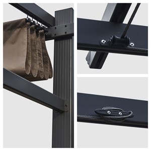 Pergola murale 3 × 4m fréjus taupe - structure aluminium