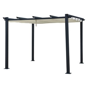 Pergola autoportante 3 × 3m cassis beige - structure aluminium