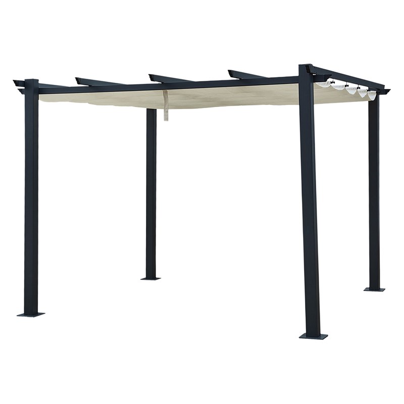Happy Garden - Pergola autoportante 3 × 3m cassis beige - structure aluminium