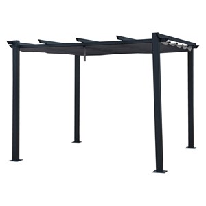 Pergola autoportante 3 × 3m cassis grise - structure aluminium