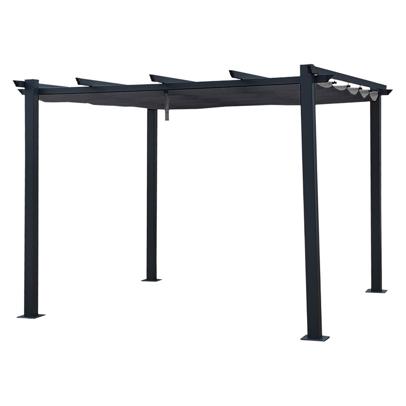 Pergola autoportante 3 × 3m cassis grise - structure aluminium