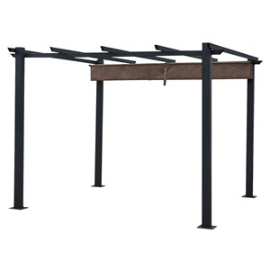 Pergola autoportante 3 × 3m cassis taupe - structure aluminium