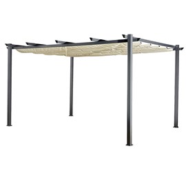 Pergola autoportante 3 × 4m cassis beige - structure aluminium