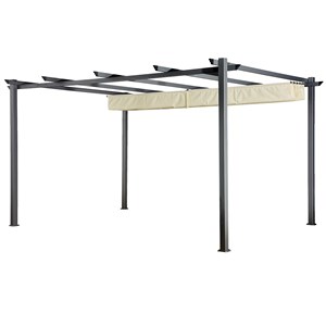 Pergola autoportante 3 × 4m cassis beige - structure aluminium