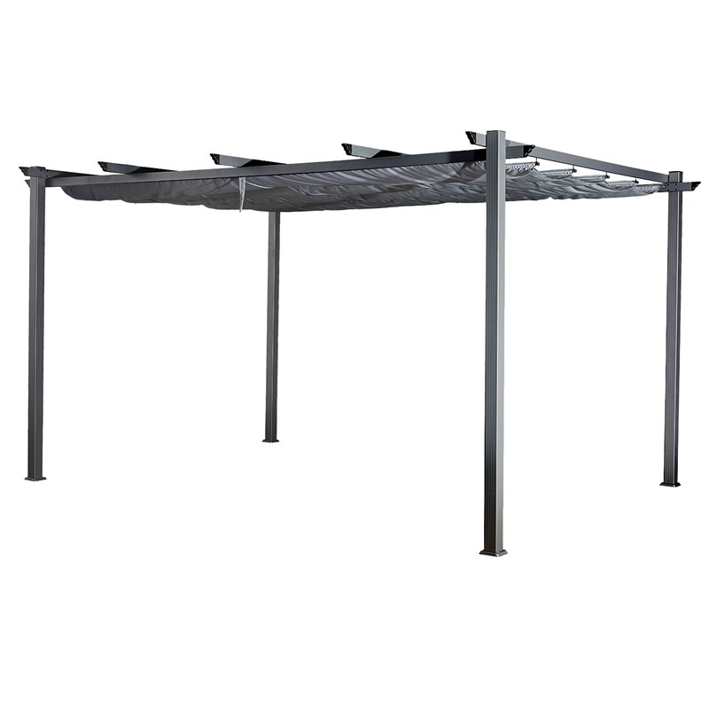 Happy Garden - Pergola autoportante 3 × 4m cassis grise - structure aluminium