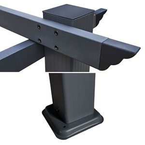 Pergola autoportante 3 × 4m cassis grise - structure aluminium