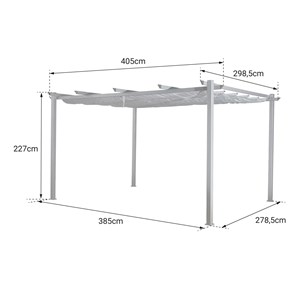 Pergola autoportante 3 × 4m cassis grise - structure aluminium