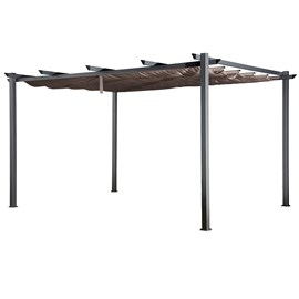 Pergola autoportante 3 × 4m cassis taupe - structure aluminium