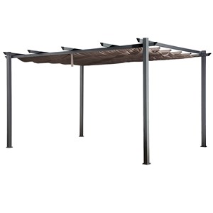 Pergola autoportante 3 × 4m cassis taupe - structure aluminium