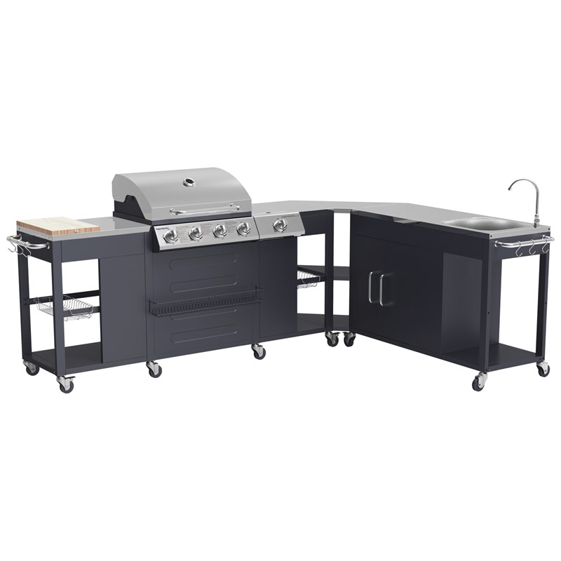 Cuisine d'angle d'extérieur texas - 4+1 brûleurs