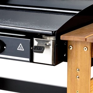 Plancha à gaz ascain sur chariot en bois