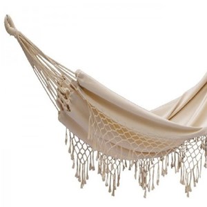 Hamac deux places franges écru