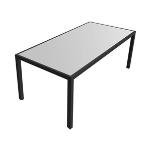 Salon de jardin bari en textilène gris 8 places - aluminium anthracite