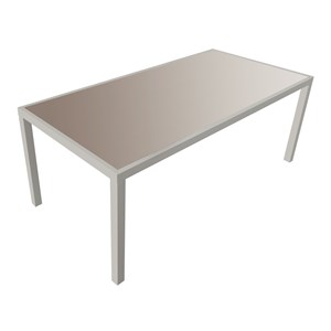 Salon de jardin bari en textilène taupe 8 places - aluminium taupe