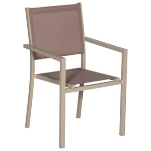 Salon de jardin bari en textilène taupe 8 places - aluminium taupe