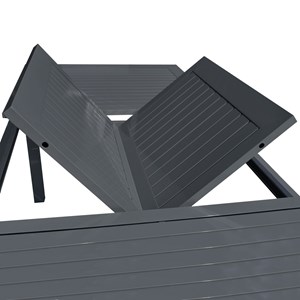 Salon de jardin capri extensible textilène gris 8 places - aluminium anthracite