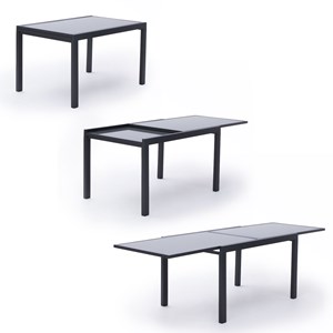 Salon de jardin lampedusa extensible textilène gris 10 pl. Aluminium anthracite
