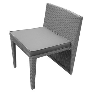 Salon de jardin encastrable santorin résine tressée grise 2 pl. Coussins gris