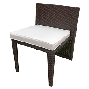 Salon de jardin encastrable santorin résine tressée marron 2 pl. Coussins ivoire