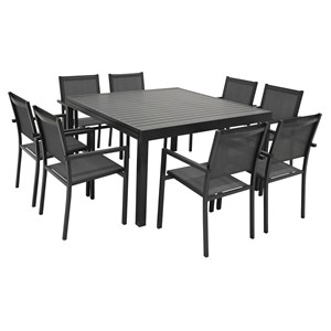 Salon de jardin venezia 140&nbsp;200cm 10 pl. Aluminium anthracite