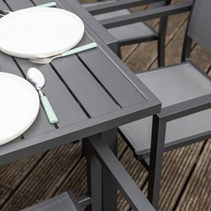 Salon de jardin venezia 140&nbsp;200cm 10 pl. Aluminium anthracite