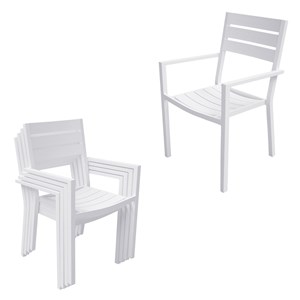 Salon de jardin venezia table 90&nbsp;180cm en aluminium blanc