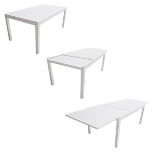 Salon de jardin venezia extensible 180&nbsp;300 en aluminium 10 pl. Blanc