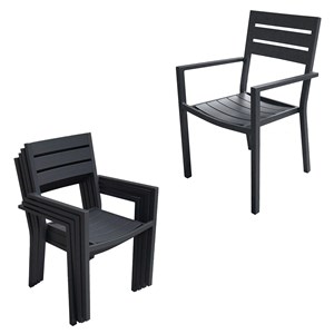 Salon de jardin venezia 132&nbsp;264cm en aluminium anthracite