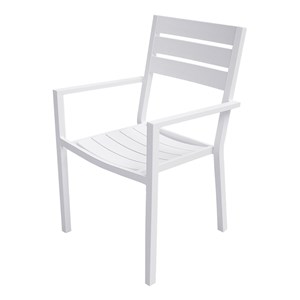 Salon de jardin venezia 132&nbsp;264cm en aluminium blanc
