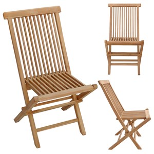 Salon de jardin en teck java table rectangulaire et 8 chaises pliantes