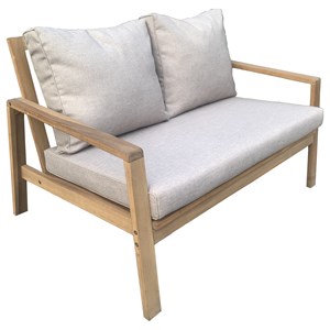 Salon de jardin en acacia 4 places gili - coussins sable