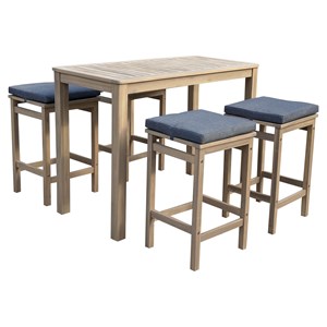 Mange debout aruba en acacia 4 places - coussins gris